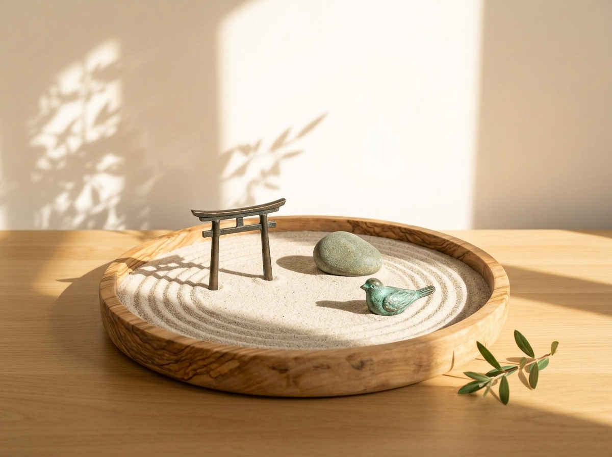 Plateau de sable naturel et miniatures — jeu de sable