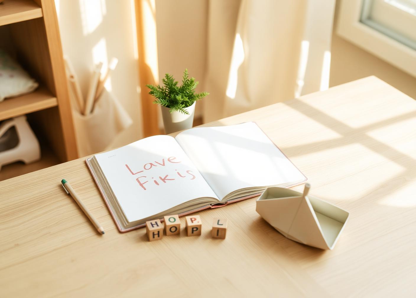 Bureau chaleureux avec livres et fleurs